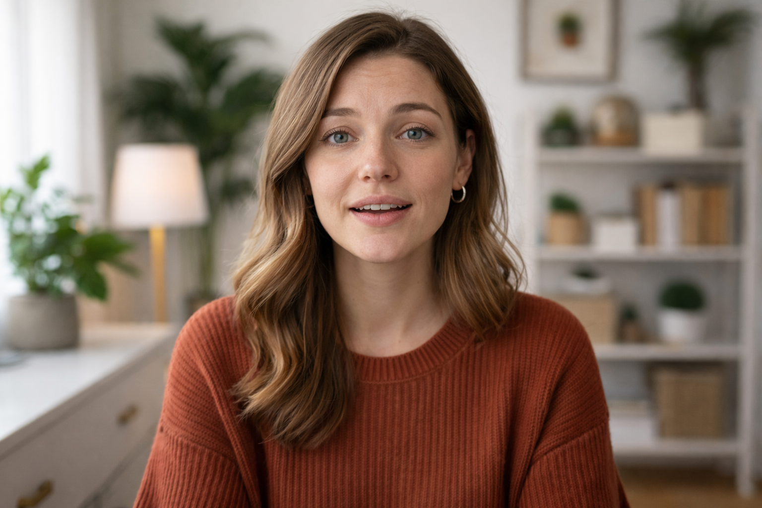 Person recording a video testimonial